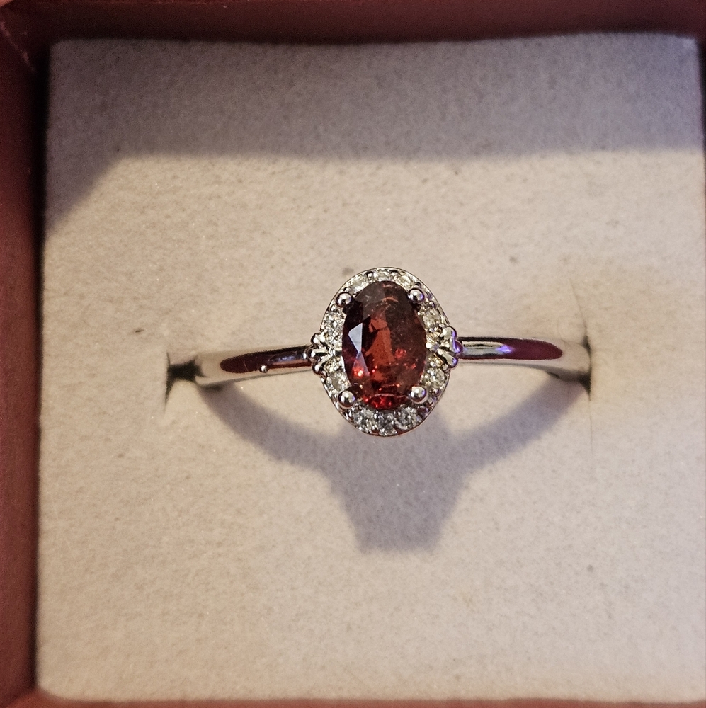 Garnet and Sterling Ring